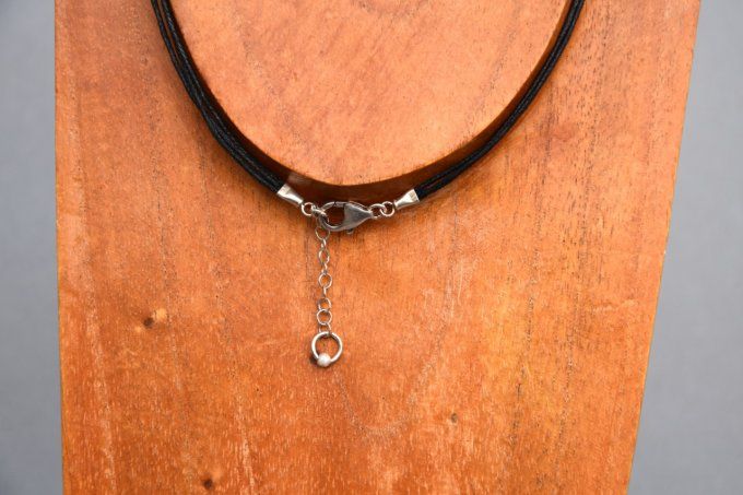 Collier attrape-rêve réglable artisanal avec perles céramique bleu 